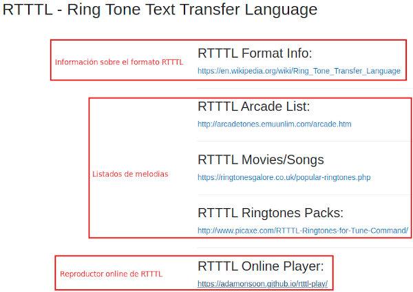 Información RTTTL