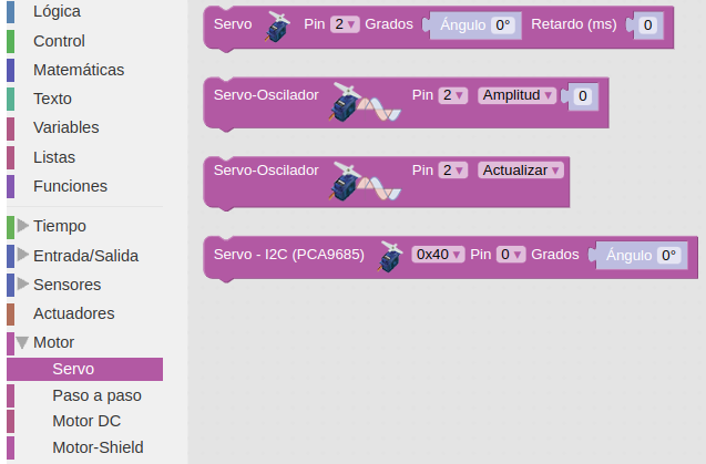 Bloques para servos